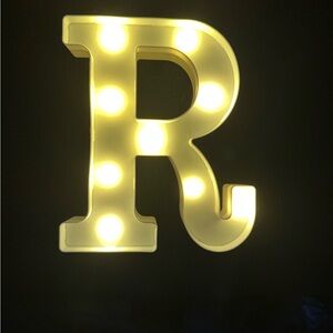 LED Light Up Letter 'R' - Warm White